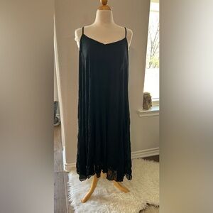 Comfy USA Alana tank dress Black Sleeveless crinkle layered Dress 3X